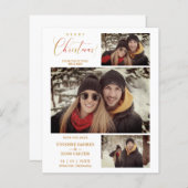 チープメリークリスマス3枚の写真コラージュカップル (正面/裏面)