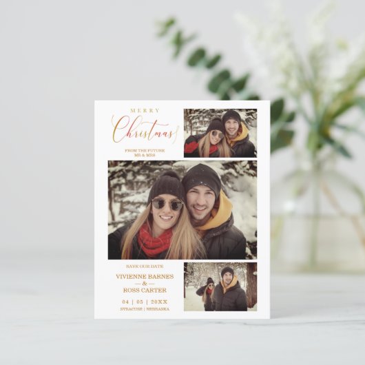 チープメリークリスマス3枚の写真コラージュカップル (スタンド正面)