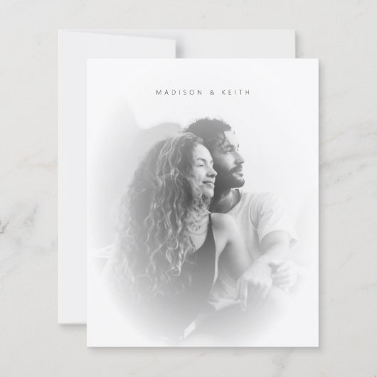チープ・洗練されたB&Wミニマリスト結婚写真ズ (裏面)