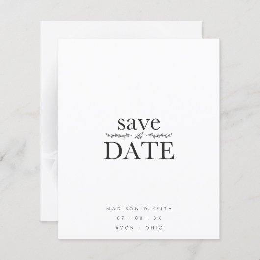 チープ・洗練されたB&Wミニマリスト結婚写真ズ (正面/裏面)