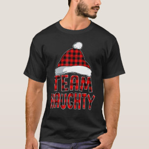 チームいけなサンタレッドプレイドクロースクリスマスパジャム Tシャツ
