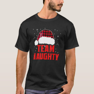 チームいけなサンタレッドプレイドクロースクリスマスパジャム Tシャツ