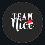 チームいけな – チームおもしろいニースChristmas Ma ラウンドシール<br><div class="desc">チームいけな – チームニースおもしろいクリスマスカップルのマッチング</div>