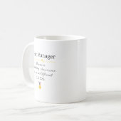 チームおもしろいマネージャーの役職コーヒーマグ コーヒーマグカップ (正面左)