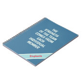 チームおもしろいワーク |お礼チームギフトノートブック ノートブック (左側)