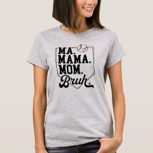 チームおもしろい名とチーム番号を持つ野球のママーブッシュ Tシャツ