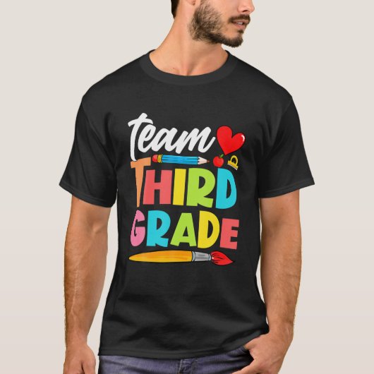 チームおもしろい3年生新学期ボーイキッズギル Tシャツ (正面)