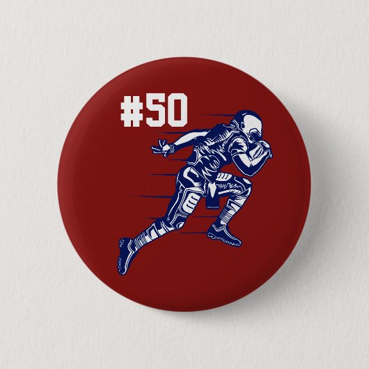 チームお母さんのパパのフットボール選手の学校の精神 缶バッジ (正面)