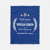 チームからのサッカーコーチへのギフト感謝パーソナライズされた フリースブランケット (正面)