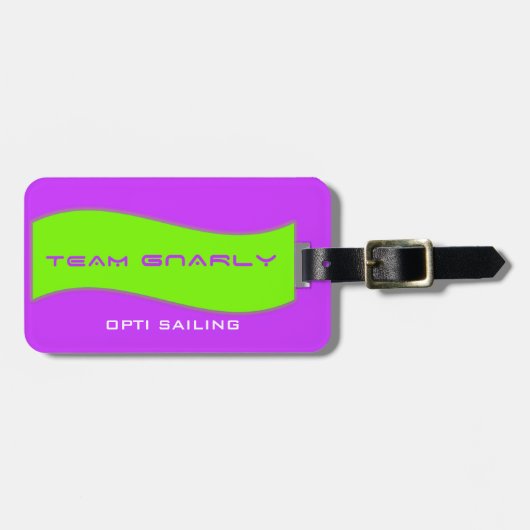 チームすごいギアのバッグのラベル ラゲッジタグ (正面横)