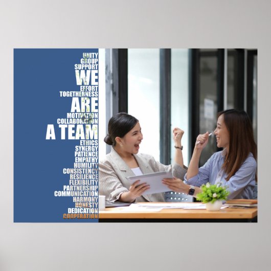 チームで一つ Inspirational Wall Art for Offices ポスター (正面)