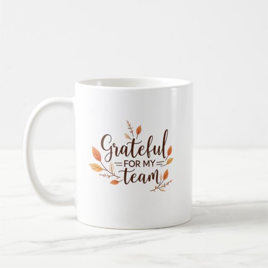 チームに感謝の気持ちを込めて 感謝祭 コーヒーマグカップ (左)