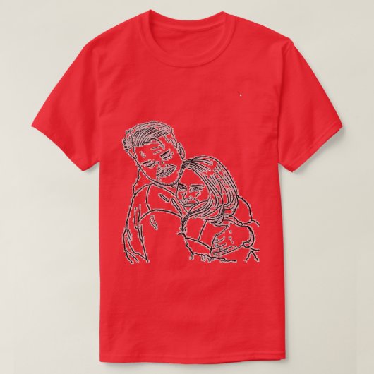 チームのウェディングドレスと花婿 Tシャツ (デザイン正面)