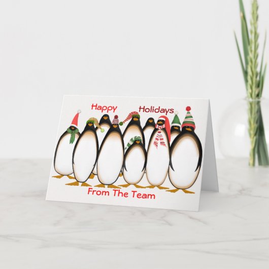 チームのクリスマスカードでの楽しい休日 シーズンカード (正面)