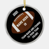 チームのサッカーオーナメントあなたのテキストと色 セラミックオーナメント (正面)