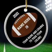 チームのサッカーオーナメントあなたのテキストと色 セラミックオーナメント