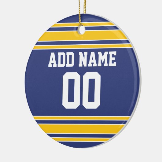 チームのジャージーと名前をカスタムすると番号 セラミックオーナメント (左)