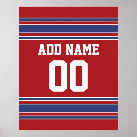 チームのジャージーと名前をカスタムすると番号 ポスター (正面)