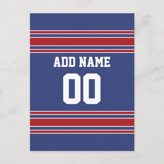 チームのジャージーと名前をカスタムすると番号 ポストカード (正面)