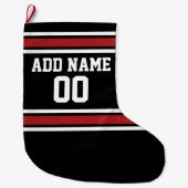 チームのジャージーと名前をカスタムすると番号 ラージクリスマスストッキング (正面)
