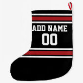 チームのジャージーと名前をカスタムすると番号 ラージクリスマスストッキング (裏面)