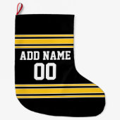 チームのジャージーと名前をカスタムすると番号 ラージクリスマスストッキング (正面)