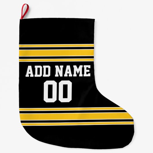チームのジャージーと名前をカスタムすると番号 ラージクリスマスストッキング (正面)