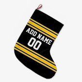 チームのジャージーと名前をカスタムすると番号 ラージクリスマスストッキング (正面 (吊り時))