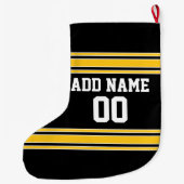 チームのジャージーと名前をカスタムすると番号 ラージクリスマスストッキング (裏面)