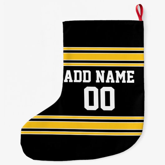 チームのジャージーと名前をカスタムすると番号 ラージクリスマスストッキング (裏面)