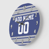 チームのジャージーと名前をカスタムすると番号 ラージ壁時計 (傾斜)