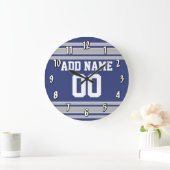 チームのジャージーと名前をカスタムすると番号 ラージ壁時計 (ホーム)