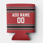 チームのジャージーと名前をカスタムすると番号 缶クーラー (裏面)