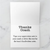 チームの写真とメッセージありがとうコーチカード サンキューカード (内部)