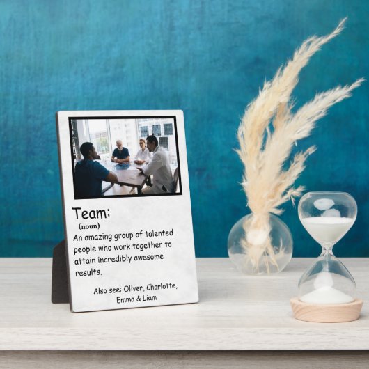 チームの定義とカスタム写真チームワークチームワーク フォトプラーク (側面)