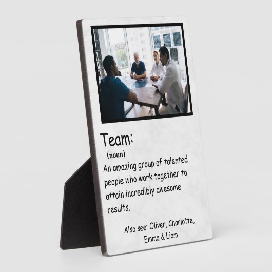 チームの定義とカスタム写真チームワークチームワーク フォトプラーク (側面)