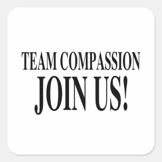 チームの思いやりが参加 スクエアシール (正面)