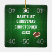 チームの新機能 – ベビー初のクリスマスサッカー セラミックオーナメント (裏面)