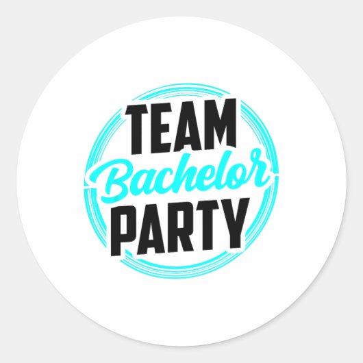 チームの独身パーティー　花嫁　新郎2 ラウンドシール (正面)