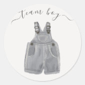 チームの男の子と彼女が性別を明かす ラウンドシール (正面)