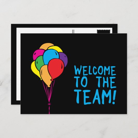 チームの祝賀風船へようこそ ポストカード (正面/裏面)