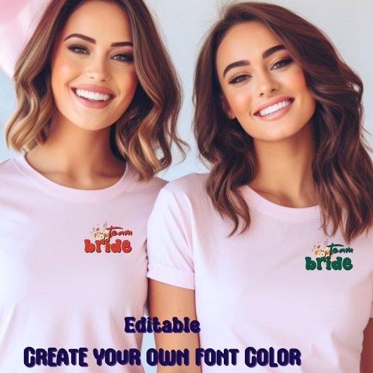 チームの素朴花嫁 – モダンシンプル – 編集可能 – スクリプト Tシャツ