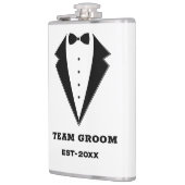 チームの花婿 グラス, チームの花婿 パーソナライズド フラスク (左)