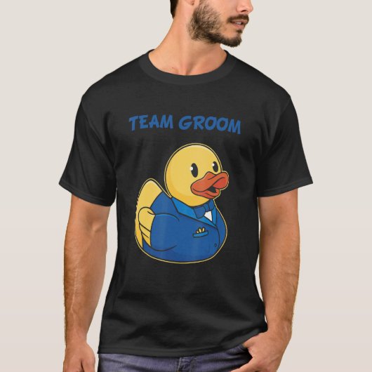 チームの花婿 ゴム製の水鳥パーティー 男子のみの前夜祭 Tシャツ (正面)