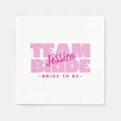 チームの花嫁は結婚バチェロレッテシャワーピンク スタンダードカクテルナプキン (正面)