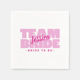 チームの花嫁は結婚バチェロレッテシャワーピンク スタンダードカクテルナプキン