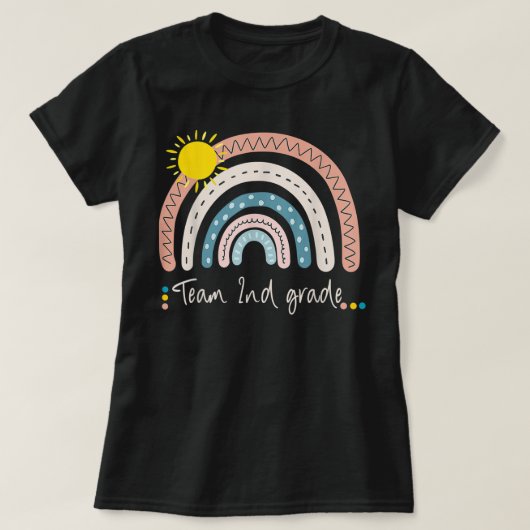 チームの2年生Pre-Kスクワッドクルー先生レインボー Tシャツ (デザイン正面)