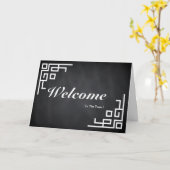 チームのChalkboardボーダーへようこそ カード (黄色い花)