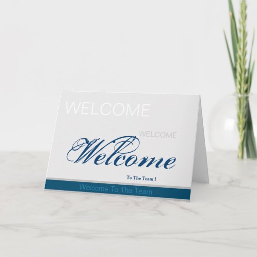 チームへようこそグレーブルーバッジ カード (正面)