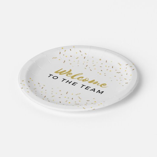チームへようこそ新しい従業員のジョブ歓迎Pap ペーパープレート (アングル)